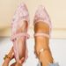 Plus Size Lace Mesh Design Women's Flat Shoes New Style Lightweight High End Fashion Footwear_vogvips.com
