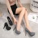New Spring And Autumn Checkered Cloth Hentian High Thin Heel Waterproof Platform Round Head Women's Shoes Single Shoe_vogvips.com