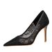 Women's Elegant Lace High Heels Pointed Toe Stiletto Pumps For Evening Party & Special Occasions - Sizes 34-43 Mesh Stiletto High Heels Single Shoes_vogvips.com