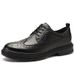 Euro Step British Carved Brogue Autumn New Casual Men's Business Workwear Professional Korean Style Small Leather Shoes_vogvips.com