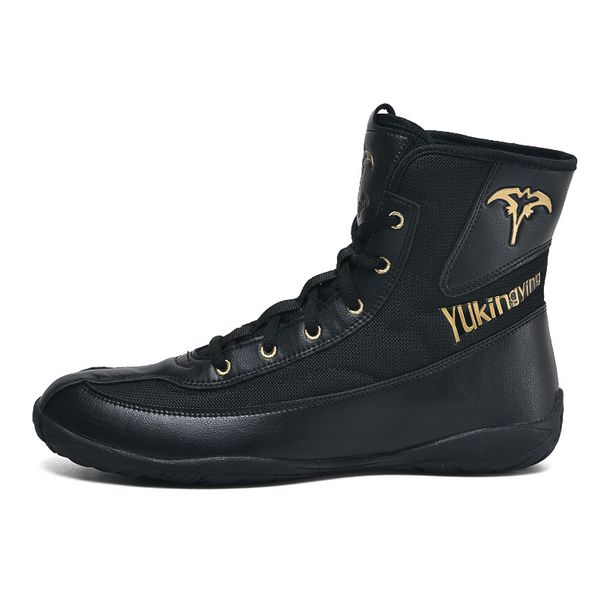Boxing Shoes Men's Wrestling Fighting Sanda Squat Training Shoes Fighting Competition High Top Wear Resistant Sports Shoes_vogvips.com