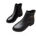 2023 Autumn Winter New Mid-Calf Mid-Heel Martin Pointed Toe Women's Slip-On Motorcycle Short Boots_vogvips.com