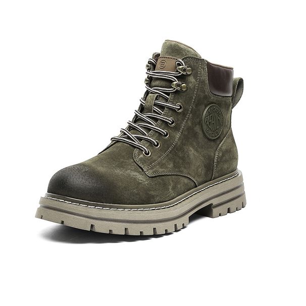 Martin Boots For Men And Women, Green Retro Tooling Style, American Leather Outdoor Hiking Boots_vogvips.com