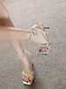 silver Rhinestone High-heeled Shoes For Women, 2025 Summer New Style, Stiletto Heel, Strap Design, French Sexy And_vogvips.com