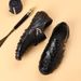 Euro Step Plus Size 2025 New Genuine Cowhide Crocodile Pattern Loafers Men's High-end Leather Shoes_vogvips.com