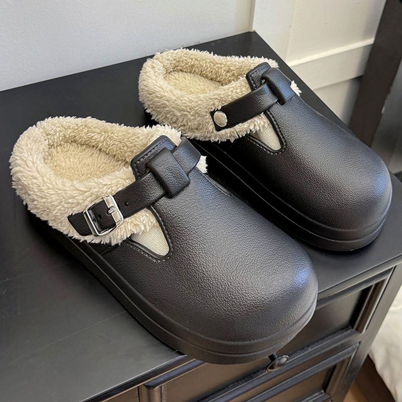 Winter Waterproof Clogs Slippers Women Lightweight Warm Plush Birken Shoes Woman Outdoor Indoor Non Slip Cotton Slippers_vogvips.com