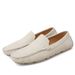 A Pair Of Leather Men's Loafers With Breathable Slip-ons_vogvips.com