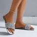 Women's Fashion Silver Sequin Flat Sandals 2025 Summer Open Toe Outdoor Slippers Woman Plus Size 43 Footwear Zapatos De_vogvips.com