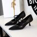 6093 European And American Style Fashion Party High Heels Thin Shallow Mouth Metal Pointed Toe One Strap Slimming Mid_vogvips.com