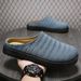Large Size Men's Shoes For Summer, Mesh Breathable Casual Slip-on Loafers, Closed-toe, Backless Slippers_vogvips.com