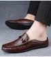 Half-drag Casual Men's Casual Shoes Service Men's Casual Leather Shoes Soft-soled Lazy Loafers_vogvips.com