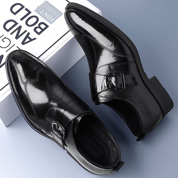 Euro Step Spring And Autumn New Large Size Formal Leather Men's Slip-On Loafers Fashion Trend Brogue Oxford Shoes_vogvips.com