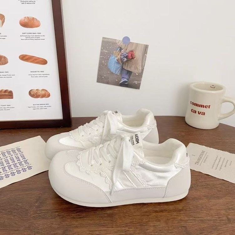 Ballet Mesh Budexun Board Shoes Women's Niche Korean Version Breathable Sports White Shoes_vogvips.com