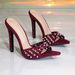 European And American Punk Style Hollow-out Studded Pointed-toe Stiletto Mules, Nightclub Hot Girl's Unique High-heeled_vogvips.com