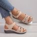 Large 2025 Summer New Style Slope Heel Women, Flower Flat For Outer Wear, Thick Bottom Sandals_vogvips.com