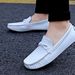 Four Seasons New Layer Lazy Small Feet Men's Casual Soft Top Leather Bean Driving Shoes_vogvips.com