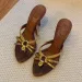 Women Weaving Cross Leather Crystal Heels Open Hollow Shallow Elegant Sequins Stiletto Sandals Dress Shoes 250418_vogvips.com