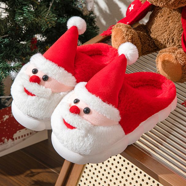 2024 New Santa Claus Home Cross-Border Exclusive In-Stock Thick Sole Non-Slip Unisex Autumn Winter Slippers_vogvips.com