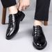 Men’s Soft Wrinkle Cowhide Derby Dress Shoes, Gradient Brown Comfort Business Leather Shoes_vogvips.com
