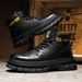 Men's Fashion High-Top Martin Boots - British Style Work Boots With Slip-Resistant Rubber Sole & Comfortable EVA Insole (Brown, Khaki, Black)_vogvips.com