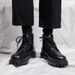 Autumn New British Style Martin Men's Boots Leather Surface Solid Color Black_vogvips.com