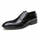 Euro Step 2025 Business Carved Brogue British Genuine Leather Formal Men's Lace-up Derby Shoes Pointed Toe Oxford_vogvips.com