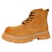 2025 Autumn Winter Men's Martin Thick Sole Height Increasing Genuine Leather Ankle Yellow Outdoor Hiking Work Boots_vogvips.com