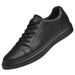 Men's Board Shoes Two-layer Cowhide Lace-up Breathable Mesh Men's Casual Shoes Cool Little White Shoes_vogvips.com