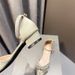 Pointed-toe Single-strap Shoes, Korean Style, New Summer Versatile Chunky Heel Fairy-style Embroidered Mid-heel Sandals_vogvips.com