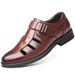 Sandals Men's Summer Breathable Hole Leather Soft Soled Sandals Business Casual Hollow Baotou Father's Shoes_vogvips.com