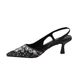 Crystal Sandals Women Baotou After Empty Single Shoes Square With Pointed Temperament Runway Shoes_vogvips.com