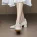 High Heeled For Women 2025 New Summer Daily Outfit With Thick Heel Skirt Bridesmaid Pearl Square Toe Mary Jane Single_vogvips.com