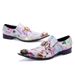 Shi Cong Personalized Printed Men's Leather White Height Increasing Pointed Korean Edition Suit Trendy Shoes_vogvips.com