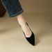 Black Versatile Small Shallow Mouth For Women In Spring And Autumn 2025 New Pointed Middle Heel Fashion High Heels_vogvips.com