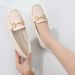 Soft Loafers Women, 2023 New Model, Early Spring And Autumn Vintage British Style Small Leather Shoes, Square Toe Flat_vogvips.com