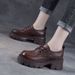 British-style Women's Leather Shoes, New Spring 2025 Collection, Japanese Versatile Mary Jane Thick-soled Shoes With A_vogvips.com