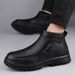 Men's Retro High-top Shoes, Velvet Warm Thick-soled Casual Leather Boots, Tooling Shoes_vogvips.com