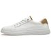 Men's Round Head Flat Bottom Cowhide Casual Board Shoes Flat Heel Board Shoes Light Mouth White Polished Men's Shoes_vogvips.com