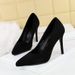 Nightclub High Heels Thin Heel Super High Heel Shallow Mouth Round Head Suede Single Shoes Women's Shoes_vogvips.com