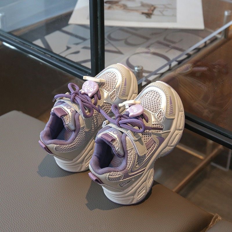 Girls' Sports 2026 Spring And Autumn New Model Children's Mesh Breathable Dad Boys' Lightweight Non-Slip Casual Running_vogvips.com