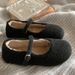 Style Women, Flat Plush Mary Jane Shoes, Fleece-Lined Evening Style, Fairy Ballet Furry Shoes For Wearing Outside_vogvips.com
