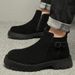 Chelsea Boots Men's Sleeve Leather Boots Enhanced Style High Top Casual Leather Shoes Short Martin Boots_vogvips.com