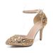 Women's Shoes autumn coffee color high heel set combination women's stiletto wedding shoes bridesmaids pointed toe ladies fashion single shoes_vogvips.com