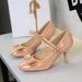 6682-H91 French-style Double-breasted High-heeled Women's Shallow-cut Stiletto With Bow, Patent Leather Round-toe_vogvips.com