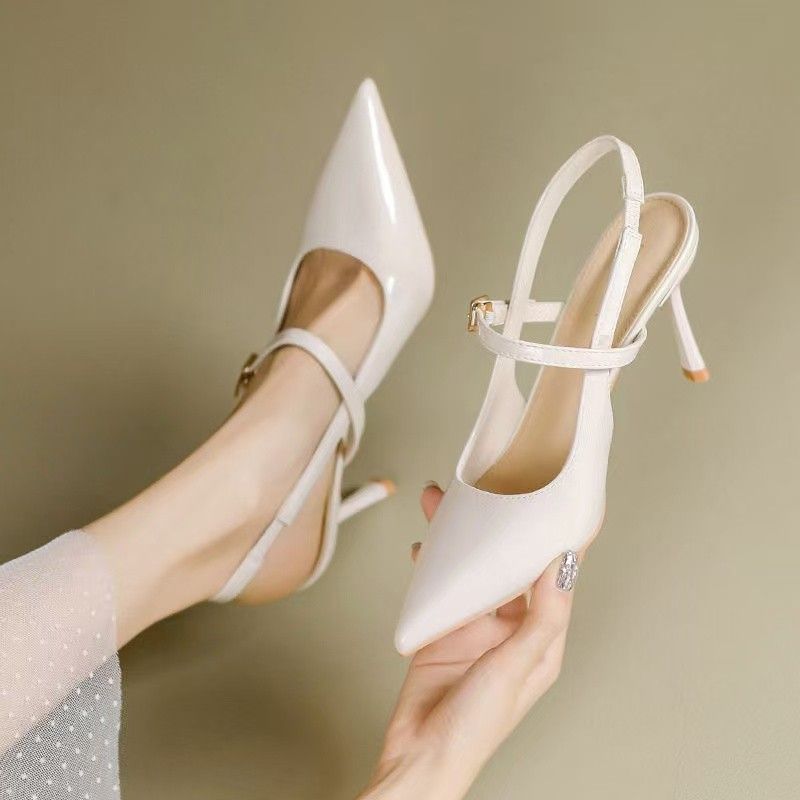 Niche French Style Leopard Print High Heels Closed Sandals Fairy 2025 New Spring Summer Elegant Pointed Toe Single Shoes_vogvips.com