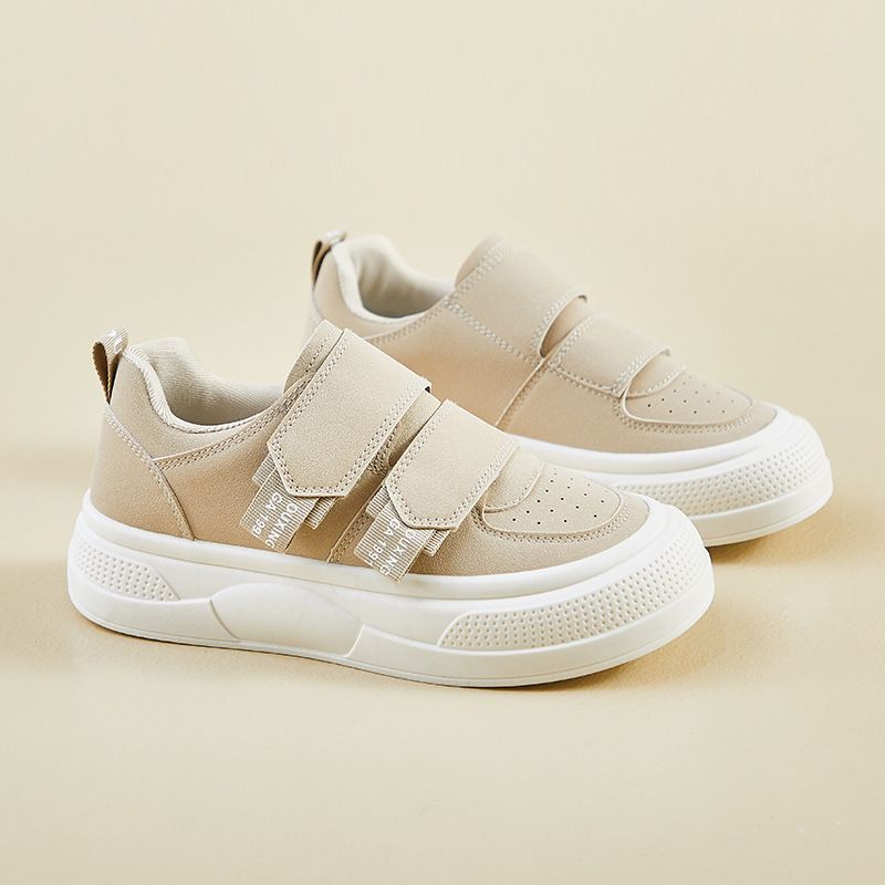 Velcro Little White Shoes Female Students Platform Heightening Shoes Board Shoes Casual Shoes_vogvips.com