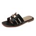 Outer Wear Summer 2023 New One Word Open Toe Lock Sandals And Slippers For Women's Foreign Trade_vogvips.com