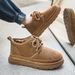 Men's Snow Boots Autumn Winter Leather And Fur Integrated Fleece Warm Mid-Cut Cotton Thickened Fashion Casual Bread Work_vogvips.com