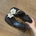Lancui Edition ~ Niche Vacation Style One-Strap Floral Chunky Heel Sandals For Women Square Open Toe Dress Soft Leather_vogvips.com