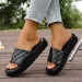 2026 New Diamond Patterned Women's Slippers For Spring Summer Thick Flat Soft Bottom Anti Slip Fashionable And Cool Wear_vogvips.com
